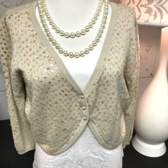 Newport Sequence & Pearl Button Crop Cardigan - Picture 1 of 5